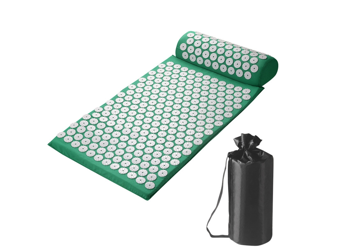 Conjunto de Tapete e Almofada de Acupressão com Bolsa. de Acupuntura para Dores no Pescoço e nas Costas, Relaxamento Muscular AQUAFORGE