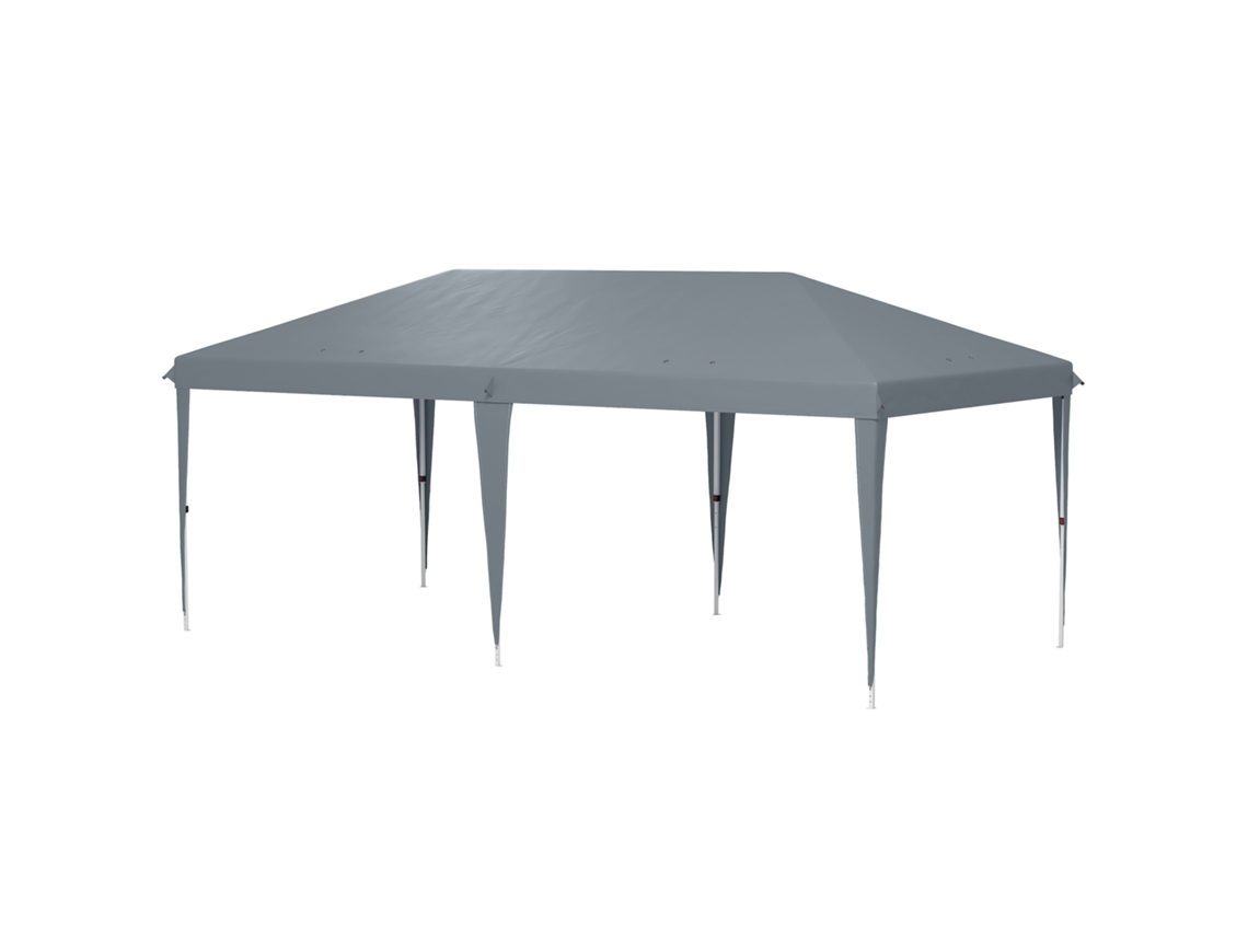 Gazebo Dobrável de Jardim 6x3m, Tenda para Festas, Bolsa Transporte Cinza ORBITRA COMMERCE