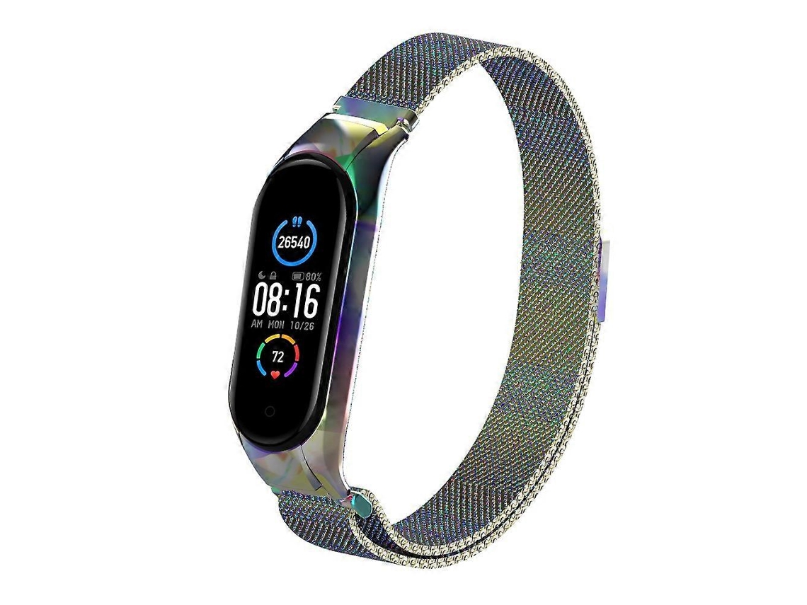 Pulseira De Aço Inoxidável Magnética De Cor Sólida Para Xiaomi Mi Band 5 Milano (prateada)