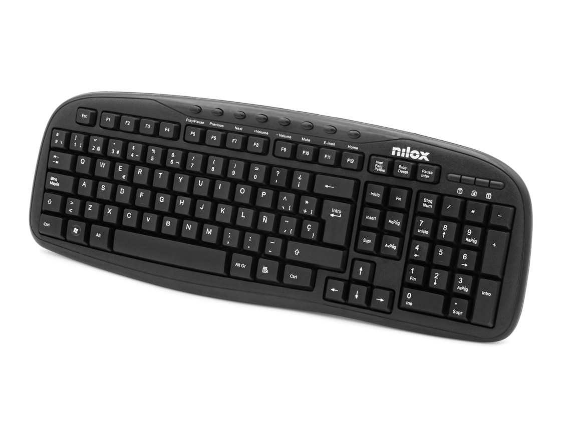 Nilox Multimedia Usb Espanol Teclado Qwerty Espanhol Preto