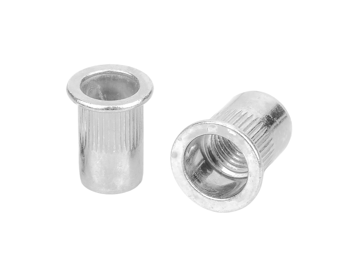 Conjunto De 10a 100 Porcas Inserção Roscadas Cabeça Plana Em Liga Alumínio M3 M4 M5 M6 M8 M10 M12 50 Peças, M10