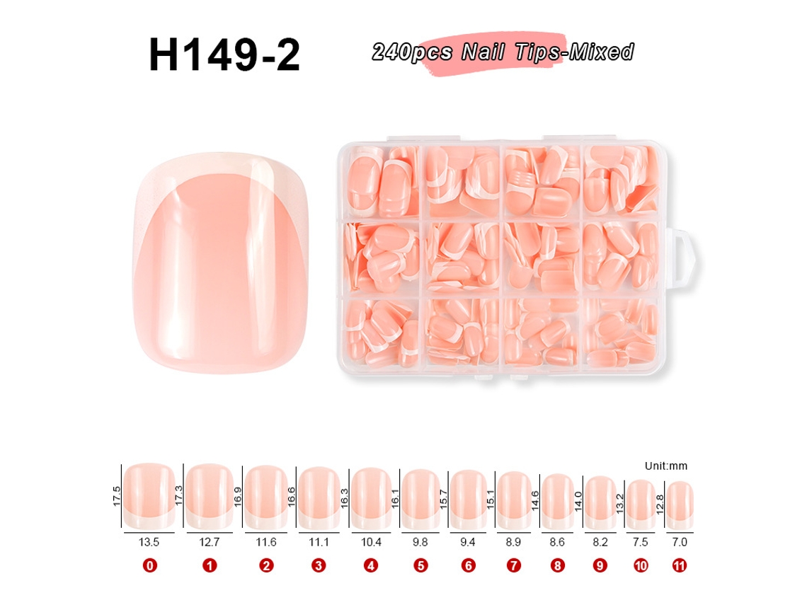 Extensões De Unhas/unhas Postiças (em Caixa)conjunto De Manicure Francesa Com 240 Peças H149-2