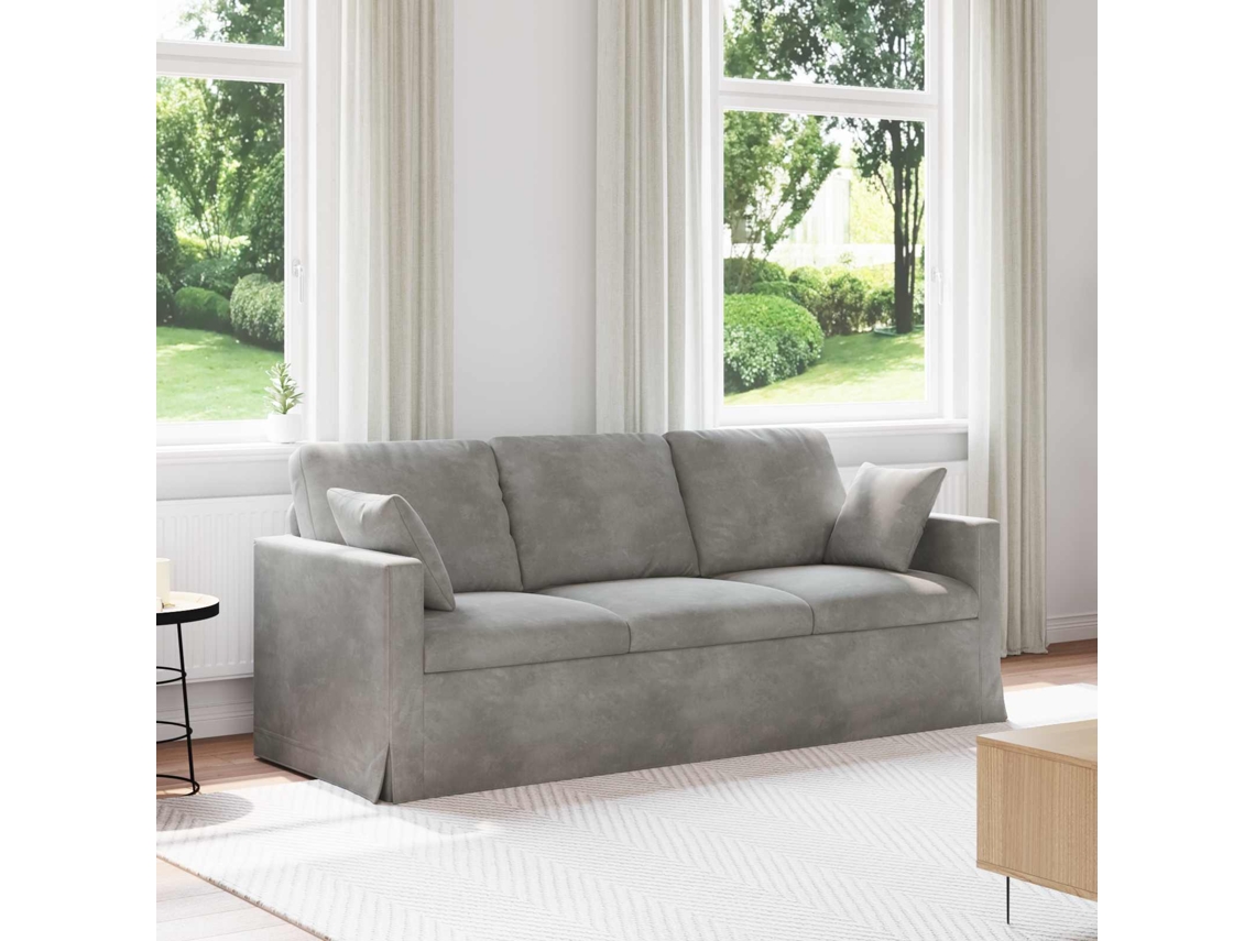 Vidaxl Sofá Cinzento-claro 198 X 78 X 80 Cm Veludo