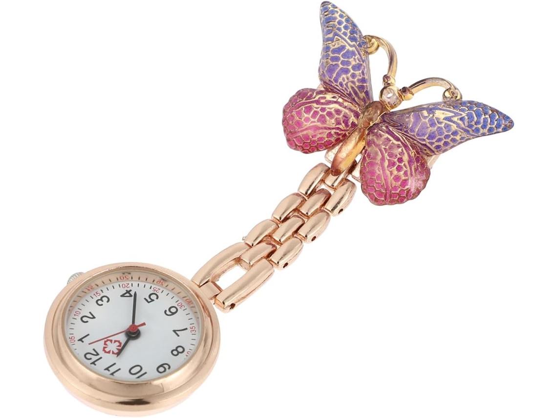 Relógio de pulso feminino GOKOCO com clipe de silicone luminoso, conjunto de duas peças, com pingente de quartzo rosa
