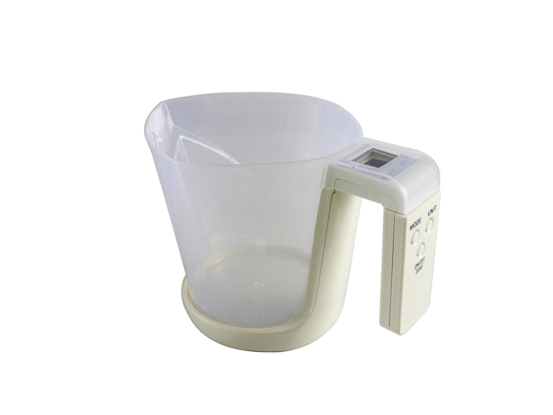 Balança Digital de Precisão com Copo Medidor Removível de 1000 Ml, 5 Kg X 1 G, Unidades em G/ml/xícara e Visor Lcd de 2,5x1,9 Cm AQUAFORGE