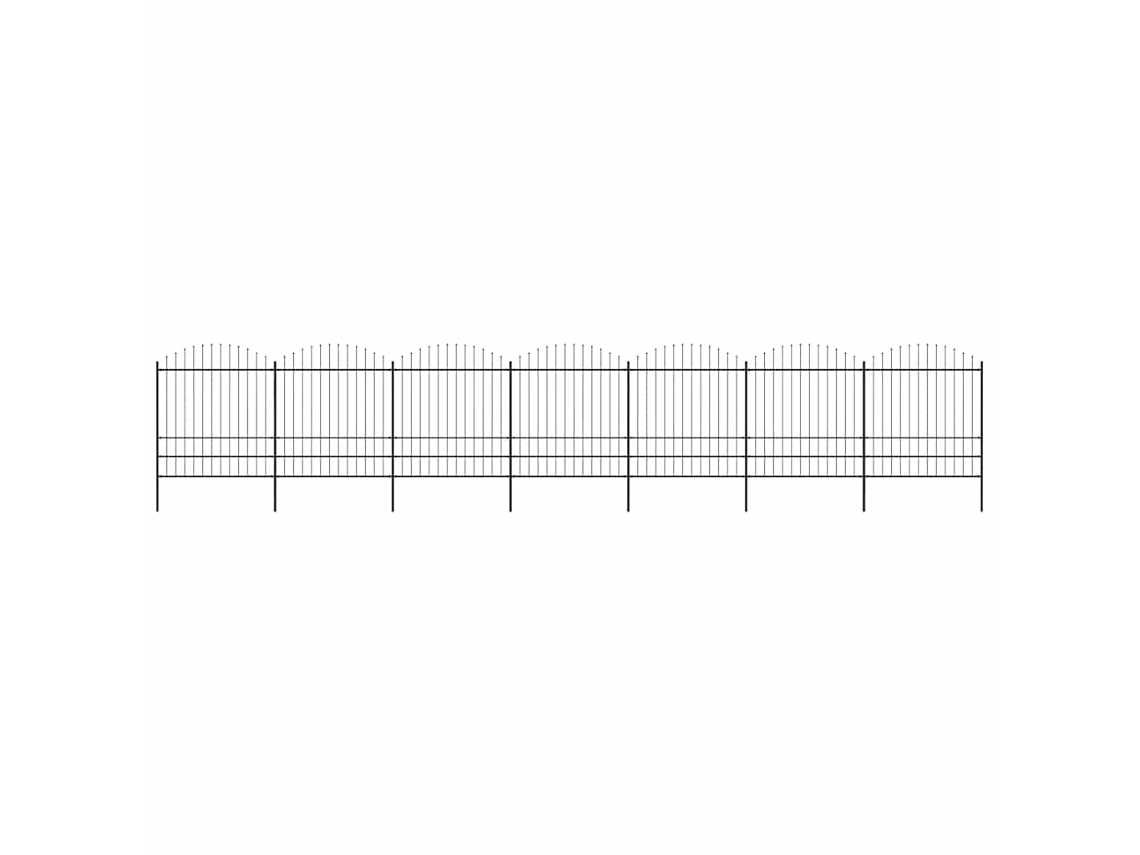Vidaxl Cerca De Jardim Com Topo Em Forma De Lança Em Aço 1172x200 Cm, Preta