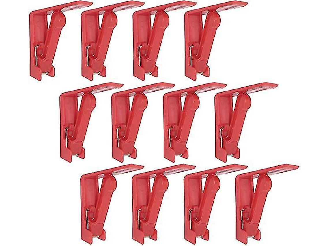 24 Prendedores De Pano De Plástico Grampos De Mesa Vermelhos Slowmoose