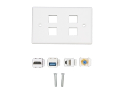 Aetheria placa de Parede 4 Portas com Hdmi, Usb3.0, Cat6 e Tipo F para Hdtv e Projetor