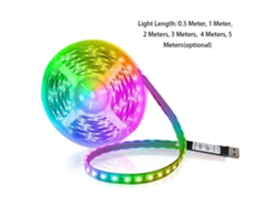 Tira de Luz LED RGB USB flexível cortável autoadesiva com 3 botões para decoração de festa casa DIY | S/MARCA
