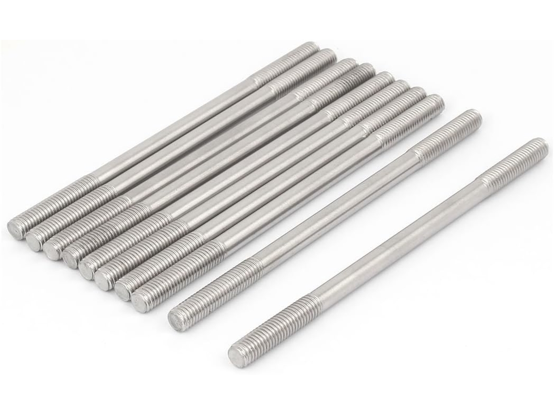 Parafuso Prisioneiro de Rosca Dupla com Dentes, Haste Ajustável e de Encaixe Rápido, M8 X 150mm CHABERLU