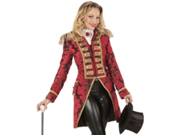 Fato ou fraque elegante em jacquard vermelho para mulher