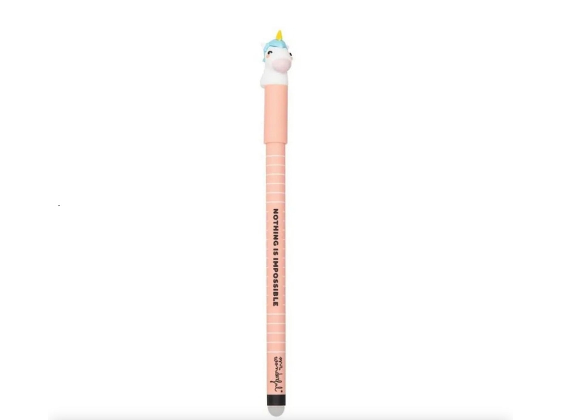 Caneta Apagável MR. WONDERFUL Unicórnio Nothing Is Impossible