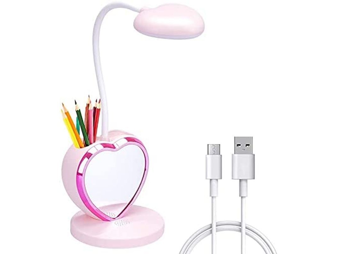 Lâmpada De Mesa Led Para Crianças Com Porta Usb, Suporte Para Celular E Porta-canetas