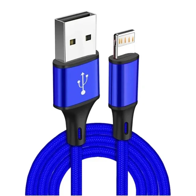 Cabo Usb Para Dados E Carregamento (azul, 2 M), Cabo De Carregamento Rápido, Cabo Trançado Em Nylon.