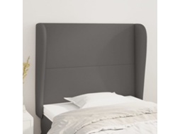 Cabeceira Cama C/ Abas Couro Artif. 103x23x118/128 Cm Cinzento