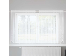 Vidaxl Cortina De Renda Com Cortinas Branco 160 X 200 Cm Poliéster