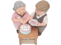 Estatueta Resina Representando Casal Idosos Decoração Elegante Ideal Aniversários Decorar Escritórios Leve GOKOCO