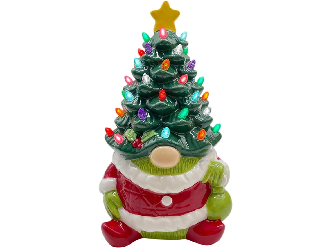 Rvore de Natal Decorativa com Gnomos Enfeites Resina Luzes Elfos para Decora o Casa Escrit Rio Ou Quarto Durante as VAYOTOY