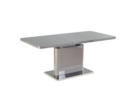 Mesa de Jantar Extensível Elenia 140/180X90X76 Cm Cinza Alto Brilho Mdfvidro 110 kg Resiliente CASA VITAL