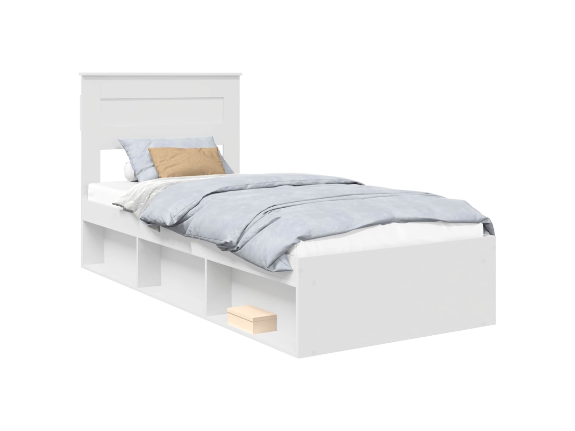 Estrutura da Cama Branco 75x190 cm Madeira de Pinheiro Sólida MAISON EXCLUSIVE