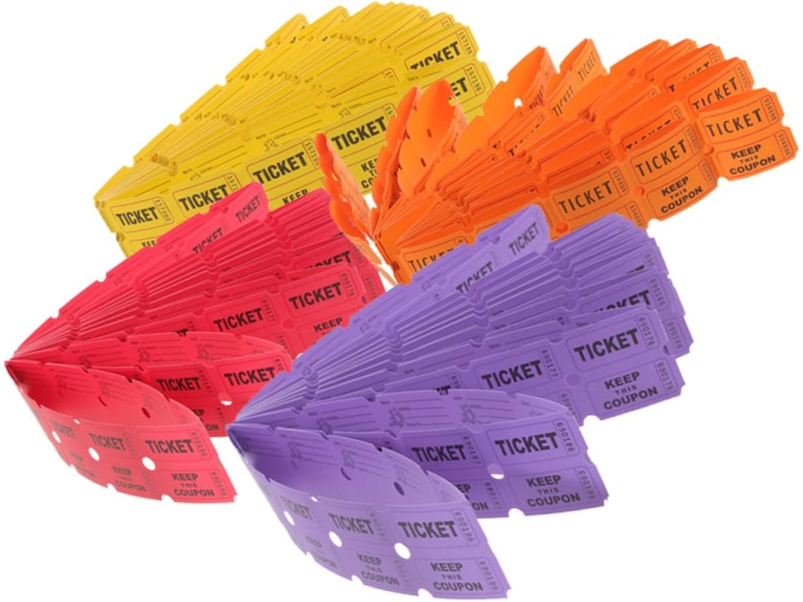 400 Bilhetes De Rifas Multicoloridos Para Eventos, Festas E Festivais
