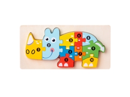 Brinquedo Educativo Montessori Para Crianças Dos 3 Aos 5 Anos, Puzzle Numérico Com Números De 1 A 10 Rinoceronte Hexinyigjly