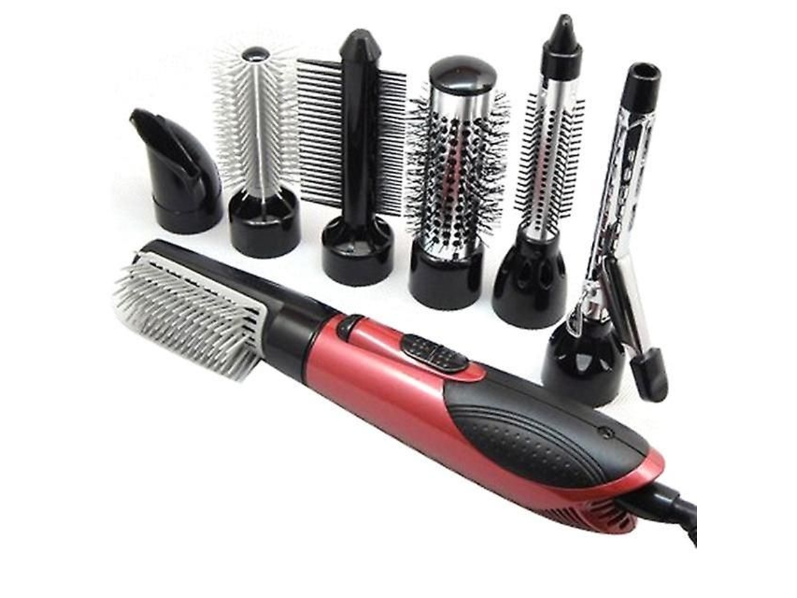 Eu Plug 7 Em 1 Multifuncional Profissional Negativo Secador De Cabelo De Íon Com Secador De Cabelo Pentear Conjunto Curling Wand Cabelo Liso Com