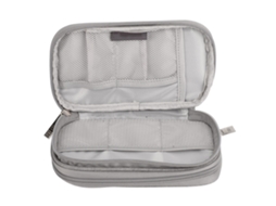 Electronic Organizer Portable Compact Travel Double Layer Electronic Storage Bag For Cable Cord Charger Phone Earphone Grey LAXISCREED
