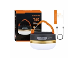 Lâmpada de acampamento SUPERFIRE T60 2,5W 1000mAh para energia portátil | SUPERFIRE