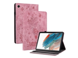 Capa de couro para tablet Webake com estampa de borboleta rosa