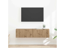 Vidaxl Armário De Tv De Parede 2 Unid. Carvalho Artesanal