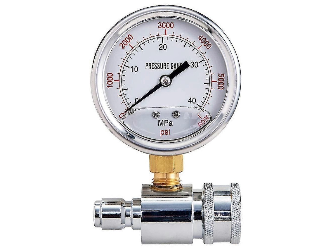 Manômetro Para Lavadora De Pressão, 6000 Psi, Conexão Rápida De 3/8 Polegadas