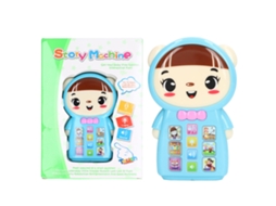 Rebe-brinquedo Telefone Móvel Infantil Com Contos, Música, Luzes E Canções Educativo Presente Para Crianças Azul
