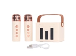 Ats alto falante Bluetooth Portátil com Microfones Duplos Sistema Karaokê Casa Máquina Microfones Alto falante Hueso