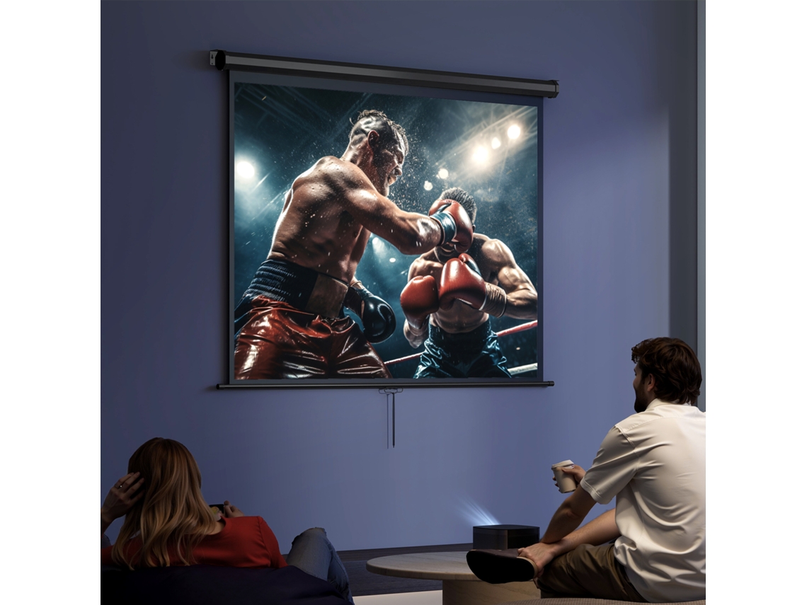 Tela Projeção 171x128 Cm 84 Polegadas 4:3 Hd 4k, Plástico E Metal, Home Theater
