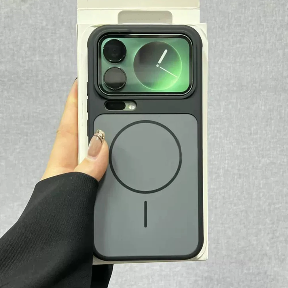 Capa Protetora Para Carregamento Sem Fio Xiaomi 17 Pro Max (preta), Acabamento Fosco.