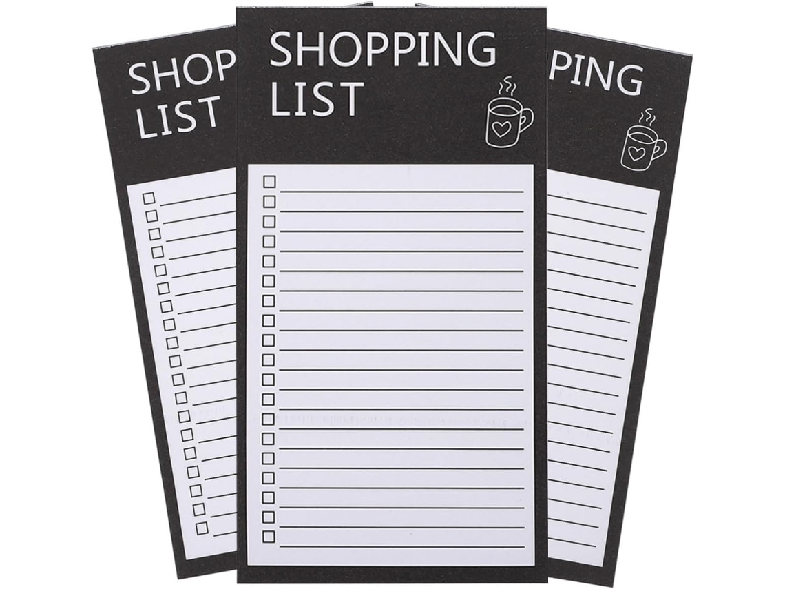 Bloc-notes Magnétique Noir Para Lista De Cursos Papier À Écrire, 3 Carnets Pratiques Pour Planification