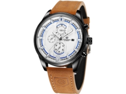 Lurelia Relógio Mecânico Masculino, Automático, Analógico, Cronógrafo, Data/calendário, Luminoso, Turbilhão, 30 Mm, Aço Inoxidável, Pele