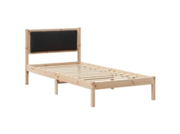 Conjunto 1 Estrutura Da Cama Vidaxl Preto Madeira De Pinho Maciça (90 X 190 Cm)