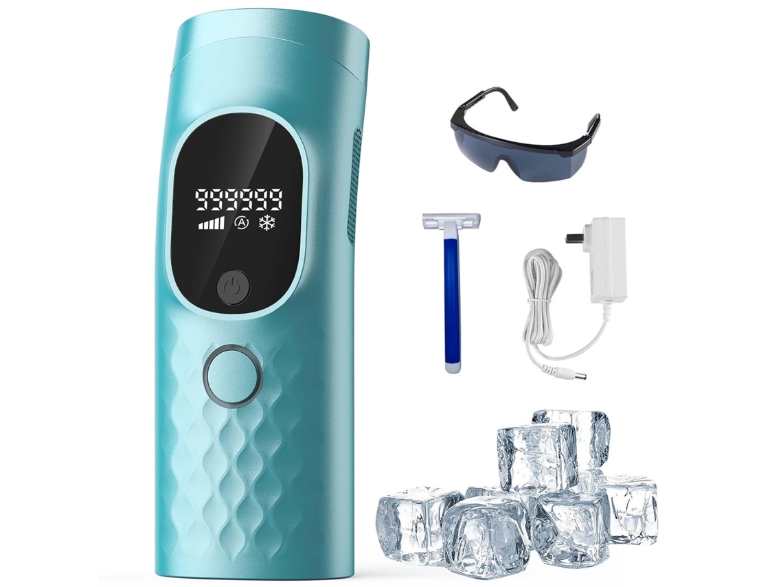 Máquina De Remoção De Pelos Com Dispositivo Ipl Gelo Indolor Permanente Frio 999.999 Flashes Com Fio (azul)