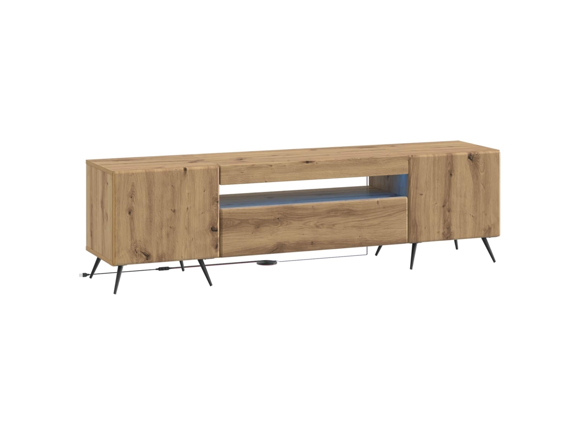 Vidaxl Gabinete De Tv Led Carvalho Arttisan Derivados De Madeira