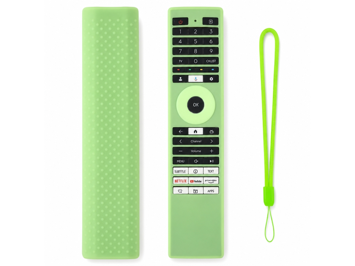 Capa De Silicone Verde Fosforescente Para Comando De Tv Compatível Com Toshiba Série Ct-erf_dae