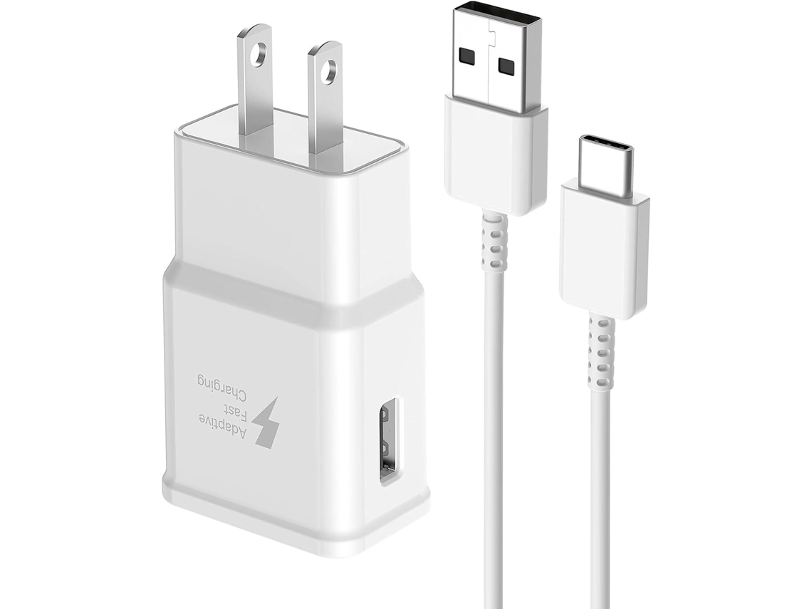 Cabo De Carregamento Rápido De 1,8 M Com Carregador De Parede Usb, Compatível Com Samsung