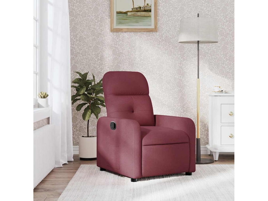 Vidaxl Poltrona Reclinável Tecido Vermelho Tinto