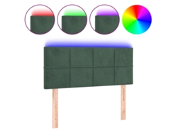 Cabeceira de Cama com Luzes Led Veludo Verde Escuro MAISON EXCLUSIVE (80x5x78 cm)
