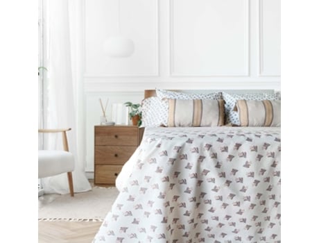 Jogo De Lençóis 100 Algodão Branco Flor Pequena Trigo 3 Peças - Cama 90 Cm