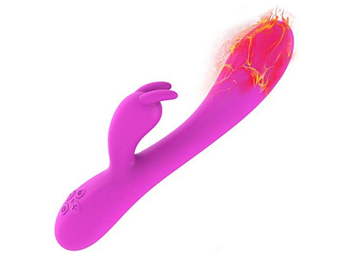 Vibrador Rabbit Ponto G Com Função De Aquecimento, Brinquedos Sexuais Rosa Para Clitóris Estimulação Do Ponto G Vibrador Dildo Com 16 Estimuladores P