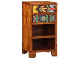Vidaxl Mesa De Apoio Floral Com Gaveta Castanho 40 X 35 X 75 Cm