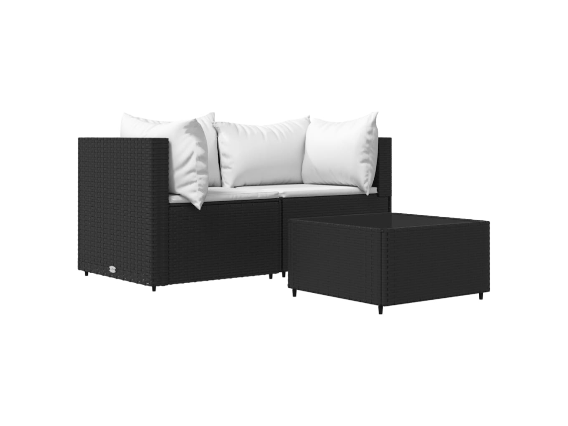 Garden Lounge Set, Garden Lounge Sets Vidaxl Preto Rattan / Vime (n/a)