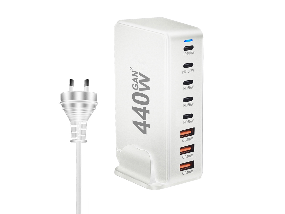 Estação de Carregamento LAXISCREED 440w 8 portas Usb c Gan 3